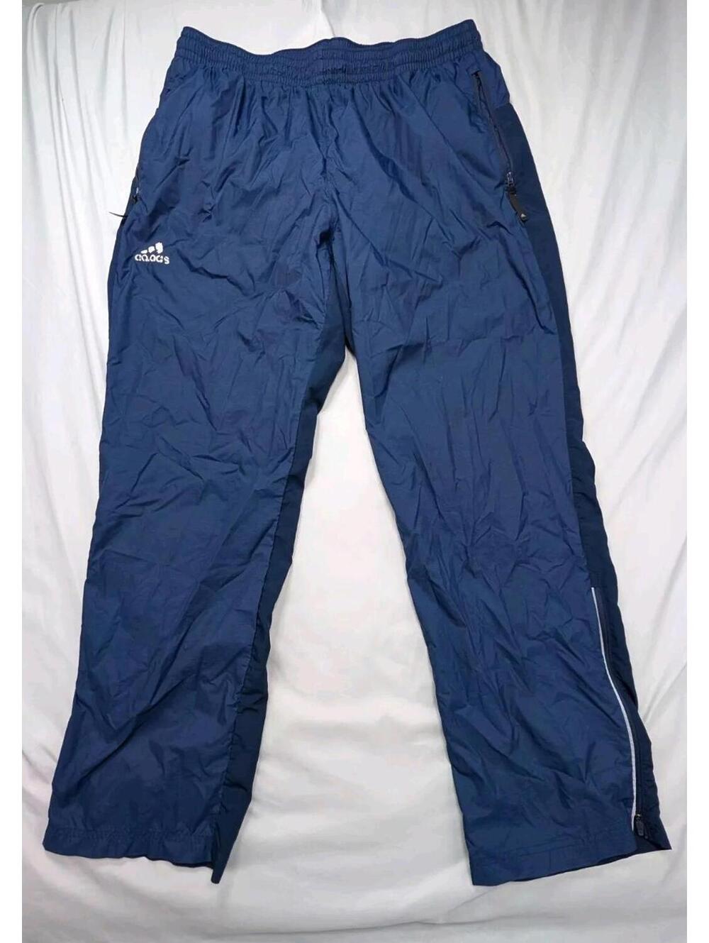 Adidas Windbreaker Track Pants Men's XL Blue 1/4 Ankle Zip Style 735PW